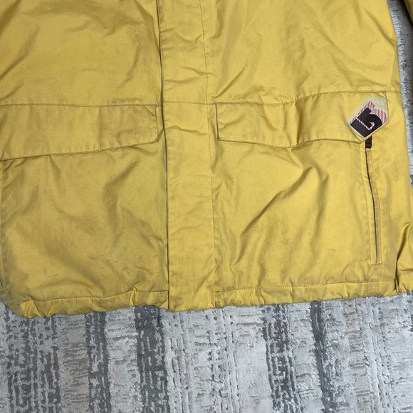 Burton Snowboard Jacket Mens XL Yellow Brown Colorblock Insulated Hooded Vintage - Picture 8 of 16